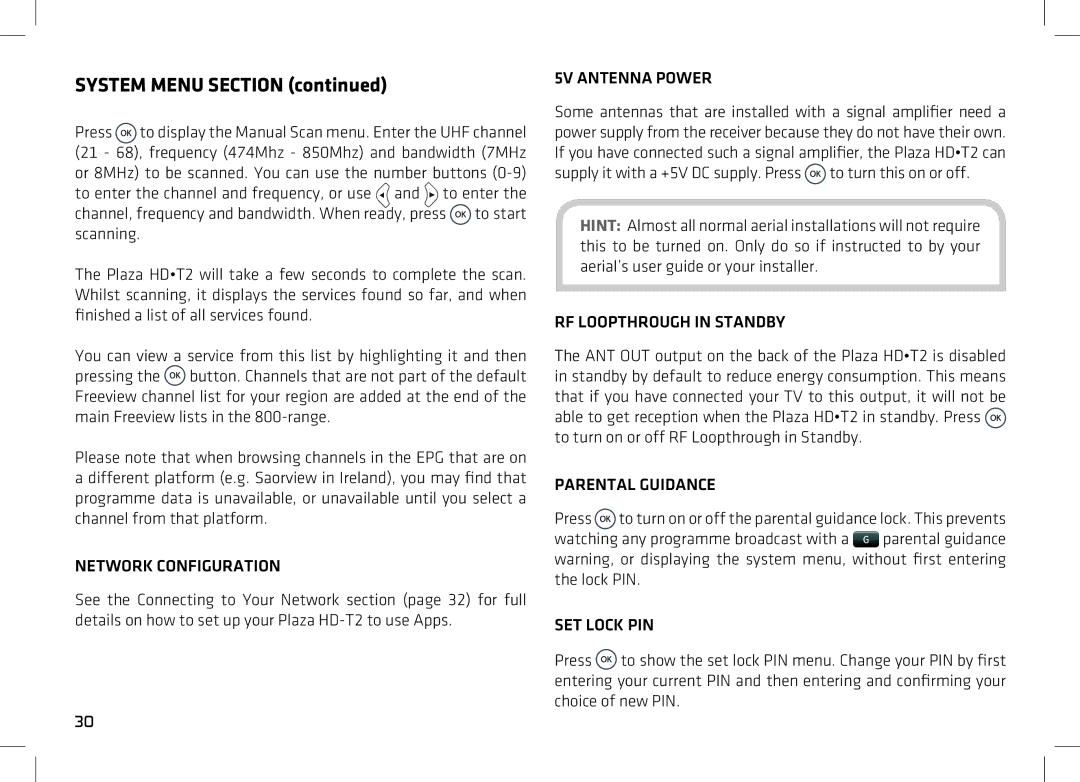 Manhattan Computer Products T2 manual System Menu Section 