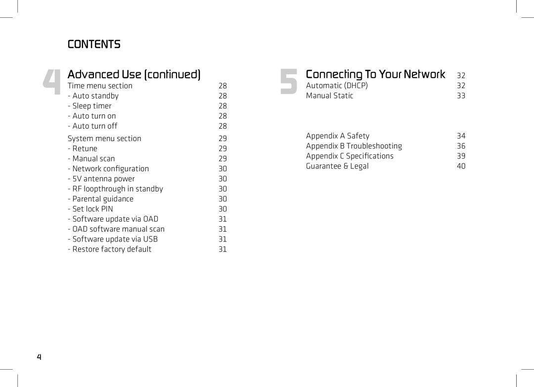 Manhattan Computer Products T2 manual CONTENTS Advanced Use continued, Connecting To Your Network 