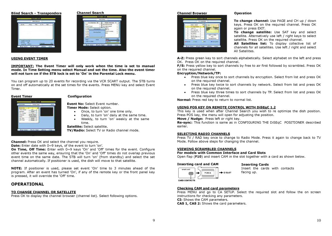 Manhattan Computer Products XT-F Operational, Using Event Timer, To Change Channel or Satellite, Selecting Radio Channels 