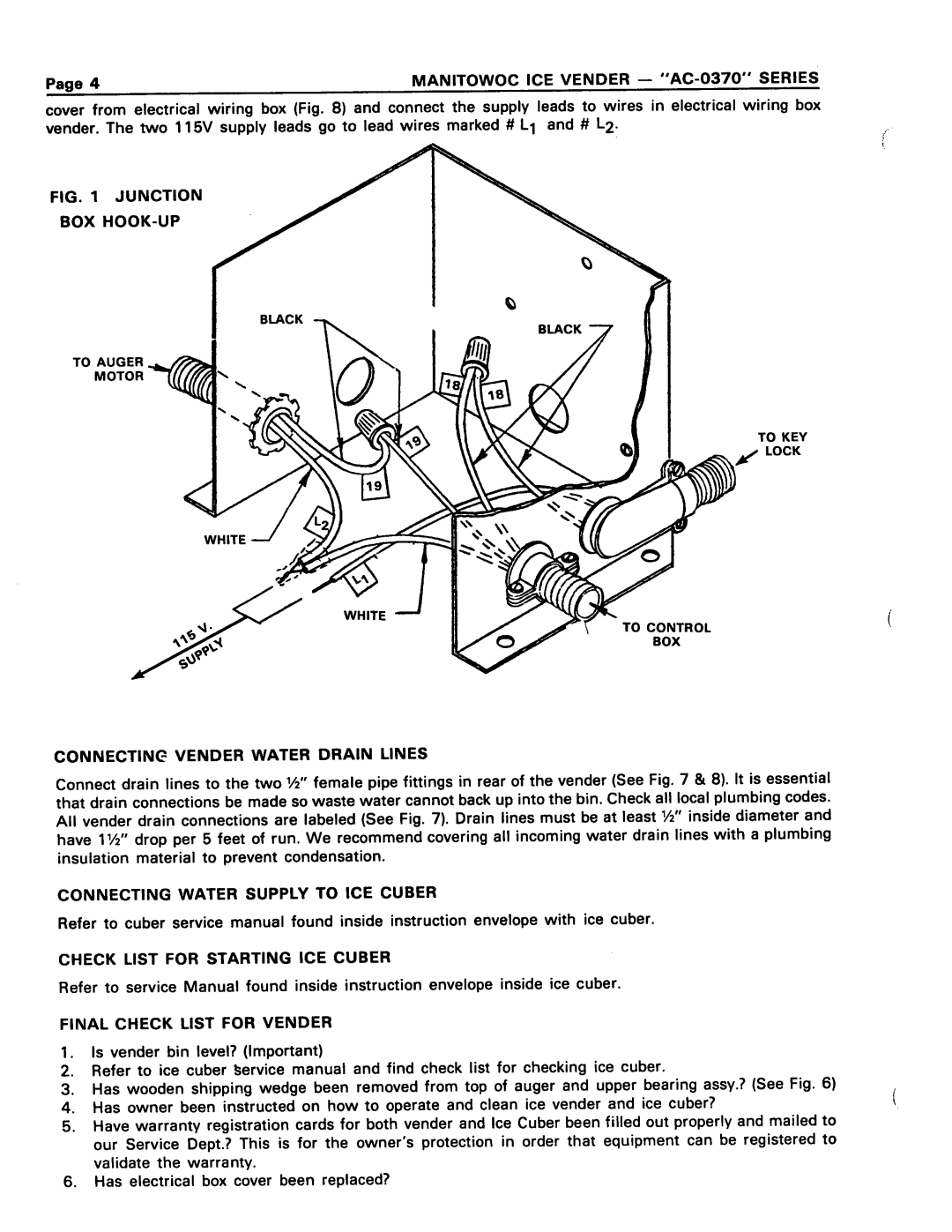Manitowoc Ice AC-0370 manual 