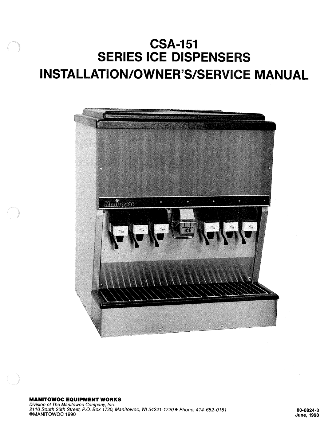 Manitowoc Ice CSA-151 manual 
