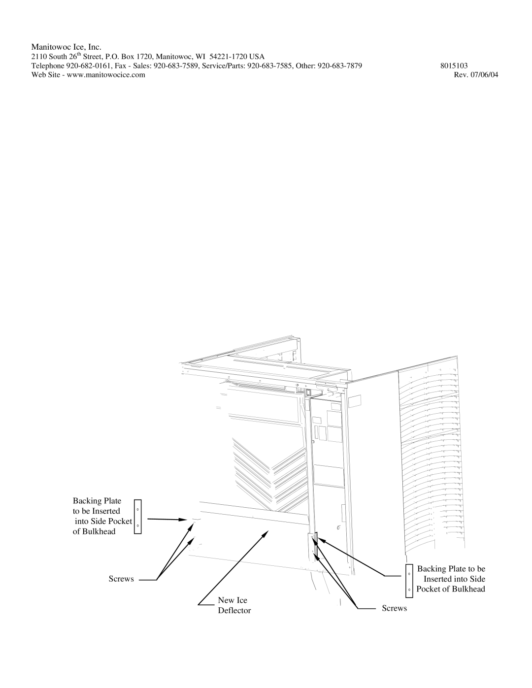 Manitowoc Ice K00347 installation instructions Manitowoc Ice, Inc 