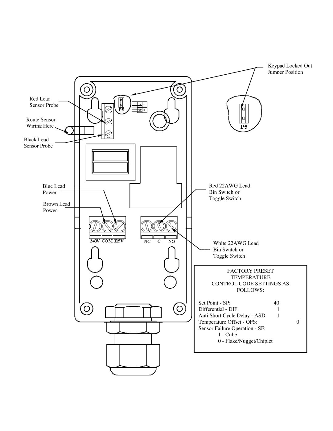 Manitowoc Ice K00364 installation instructions View C, Factory Preset Temperature Control Code Settings AS Follows 