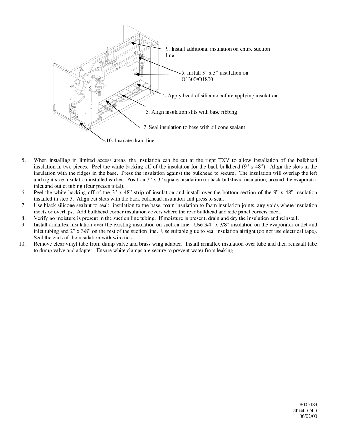 Manitowoc Ice Q-1300 installation instructions Sheet 3 of 3 06/02/00 