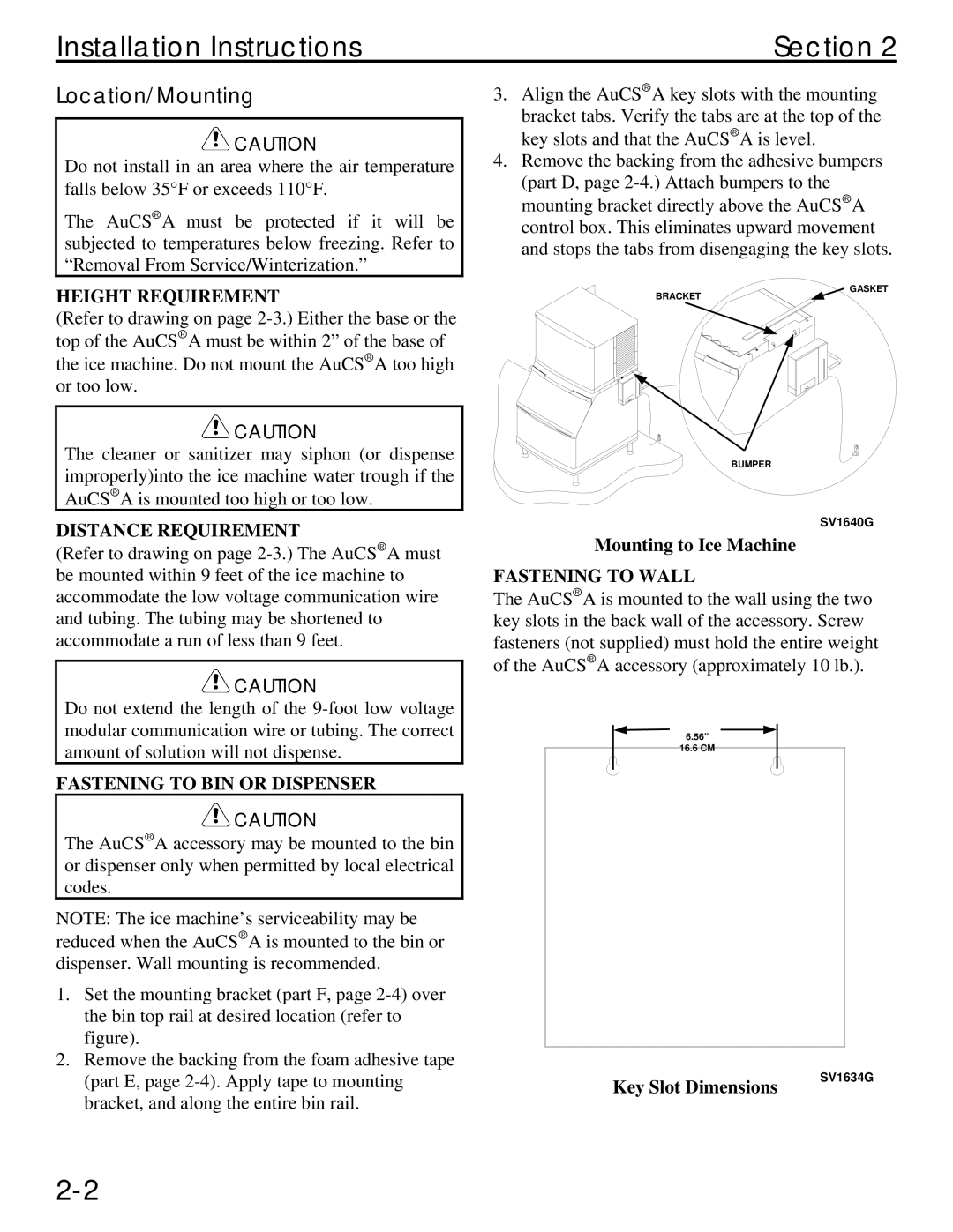 Manitowoc Ice Q specifications Installation Instructions Section, Location/Mounting 