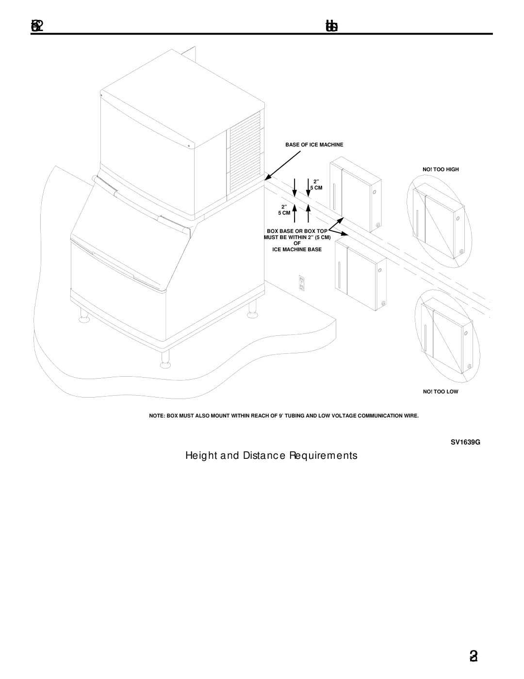 Manitowoc Ice Q specifications Height and Distance Requirements 