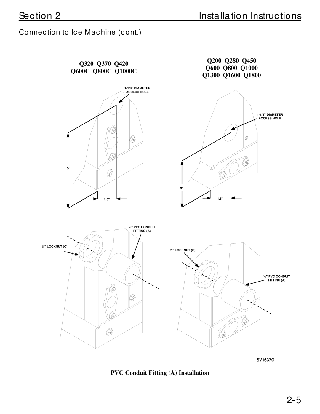 Manitowoc Ice Q specifications SV1637G 