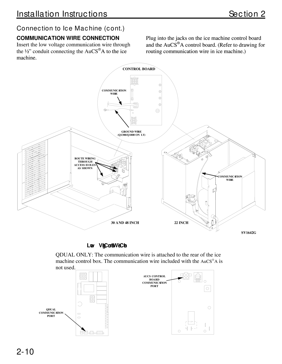 Manitowoc Ice Q specifications Communication Wire Connection, Control Board 