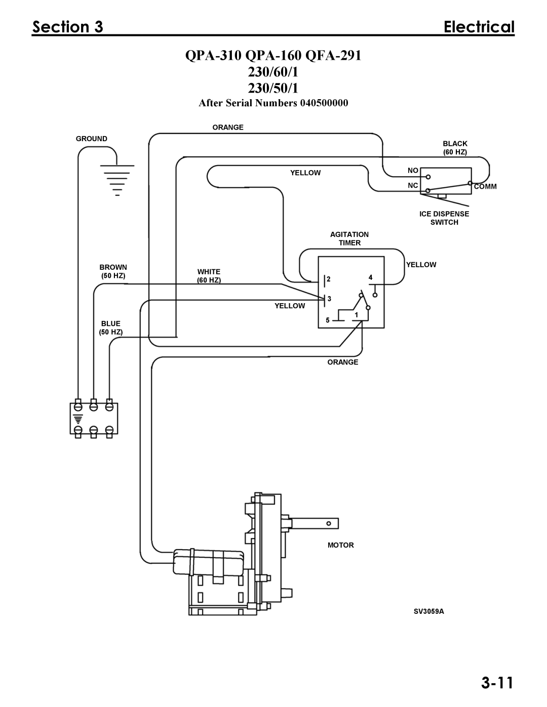 Manitowoc Ice Q300, Q290, Q160 service manual Ground  Brown 