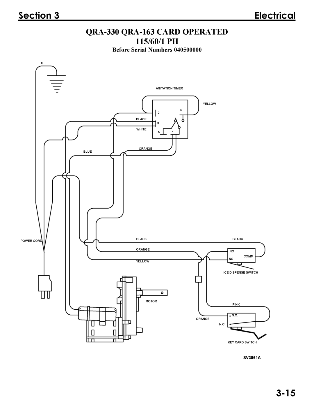 Manitowoc Ice Q290, Q160, Q300 service manual SV3061A 