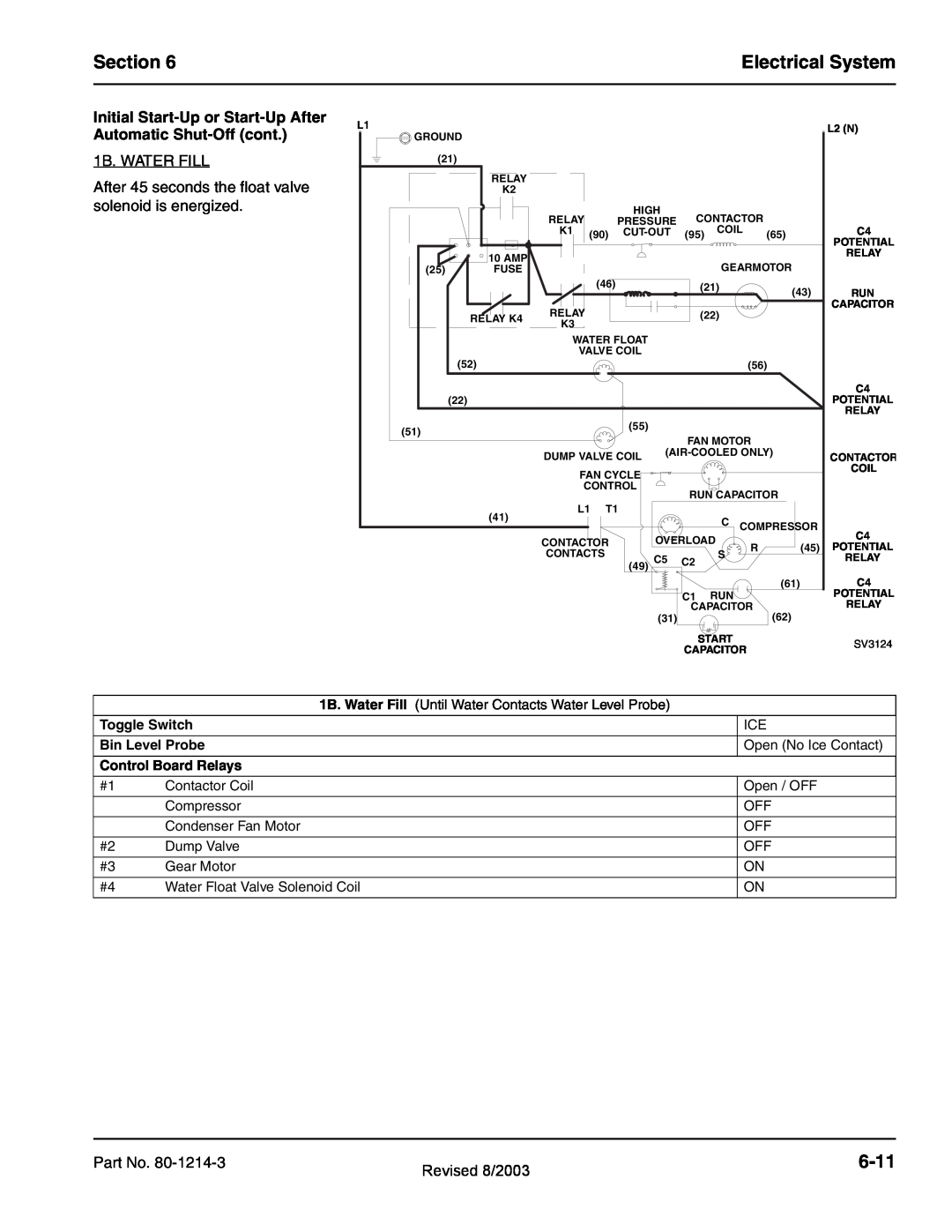 Manitowoc Ice QF0400, QF2300, QF0800, QC0700, QF2200 service manual Section, Electrical System, 6-11 