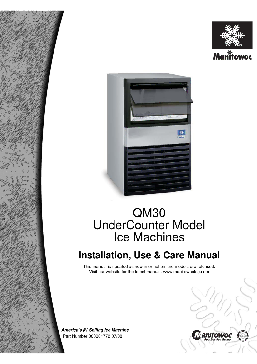 Manitowoc Ice manual QM30 UnderCounter Model Ice Machines 