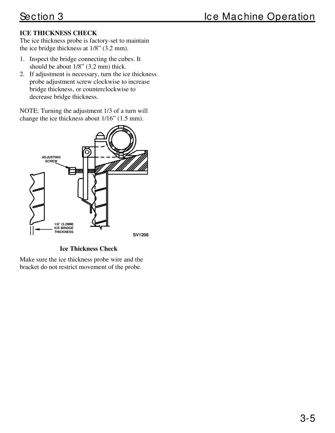 Manitowoc Ice QM45 Series service manual ICE Thickness Check, Ice Thickness Check 