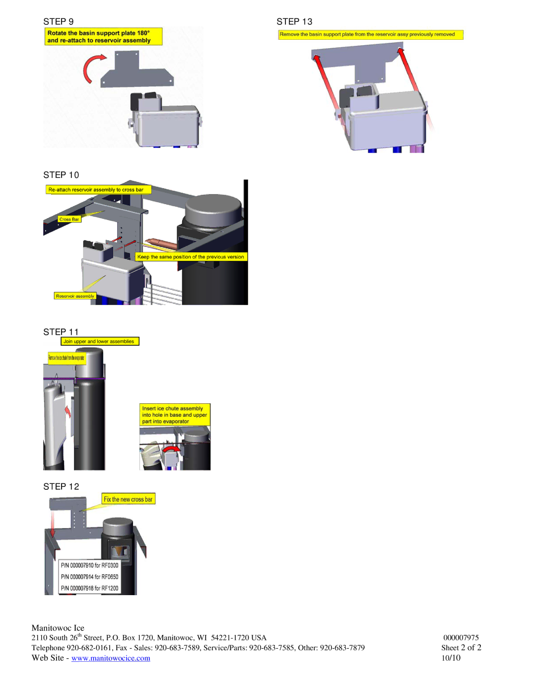 Manitowoc Ice RF1200, RF0300, RF0650 manual Join upper and lower assemblies 