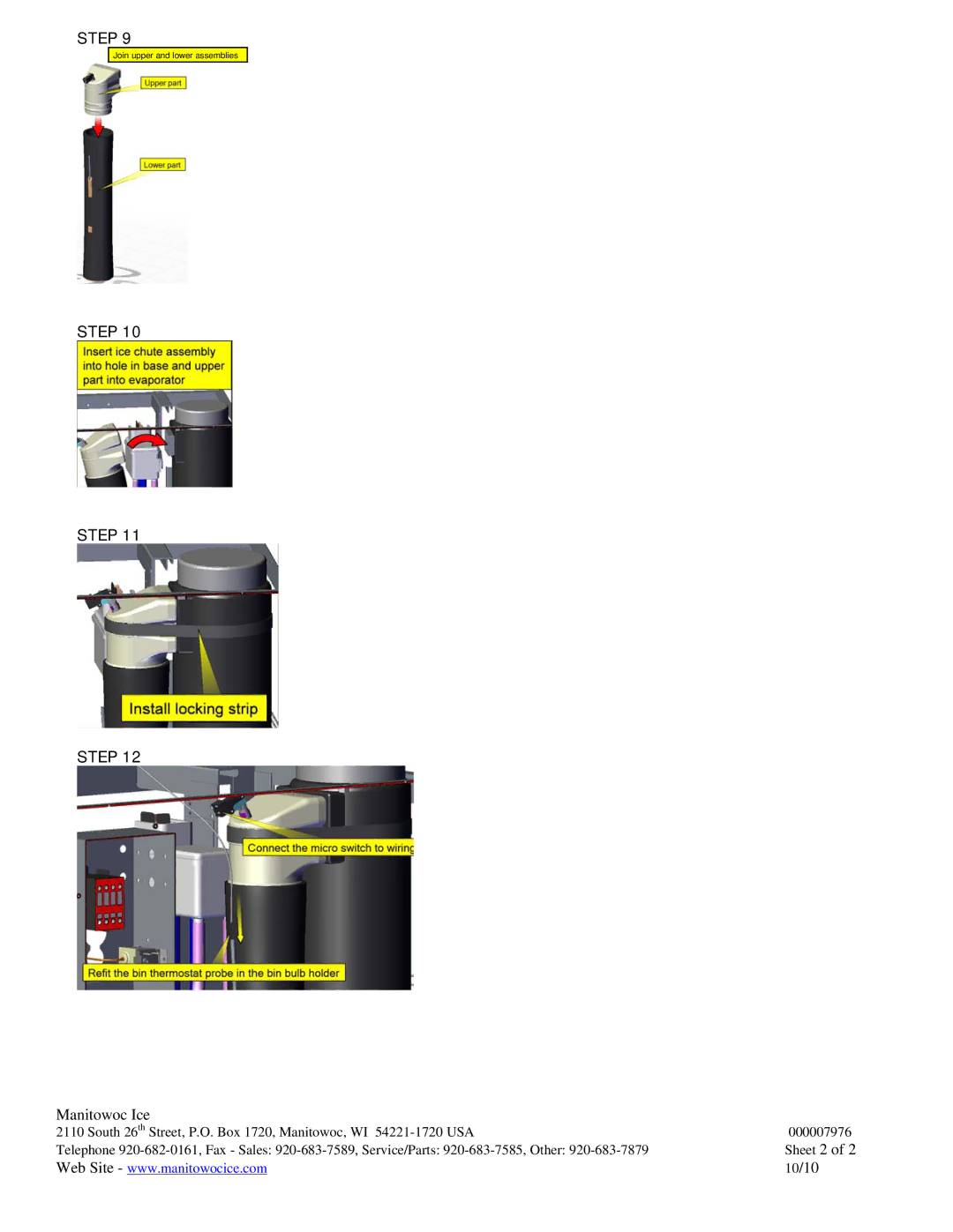 Manitowoc Ice RF2300 manual Join upper and lower assemblies 