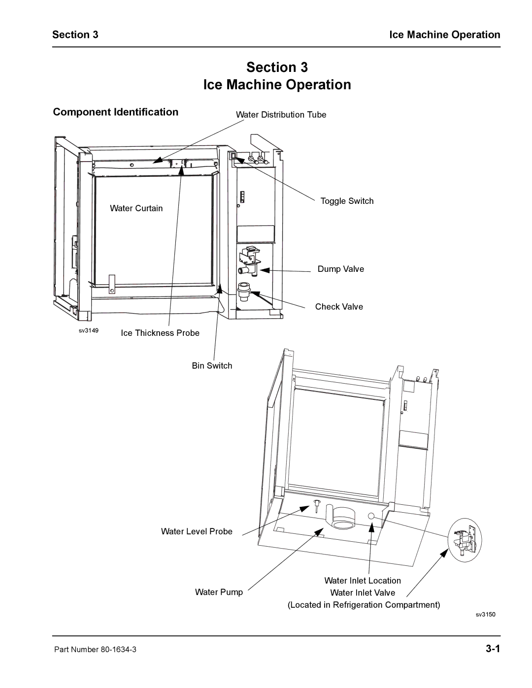 Manitowoc Ice S1800 service manual Section Ice Machine Operation, Component Identification 