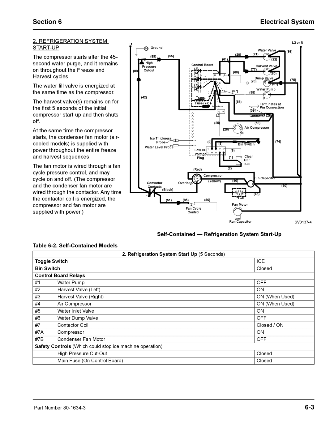 Manitowoc Ice S1800 service manual Refrigeration System START-UP, Self-Contained Refrigeration System Start-Up 