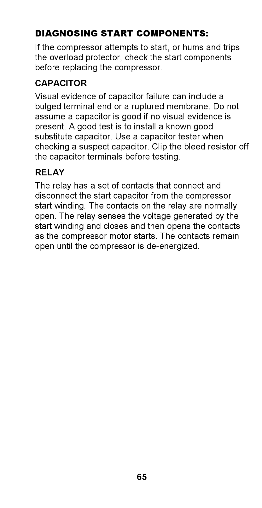 Manitowoc Ice STH003 manual Capacitor, Relay 