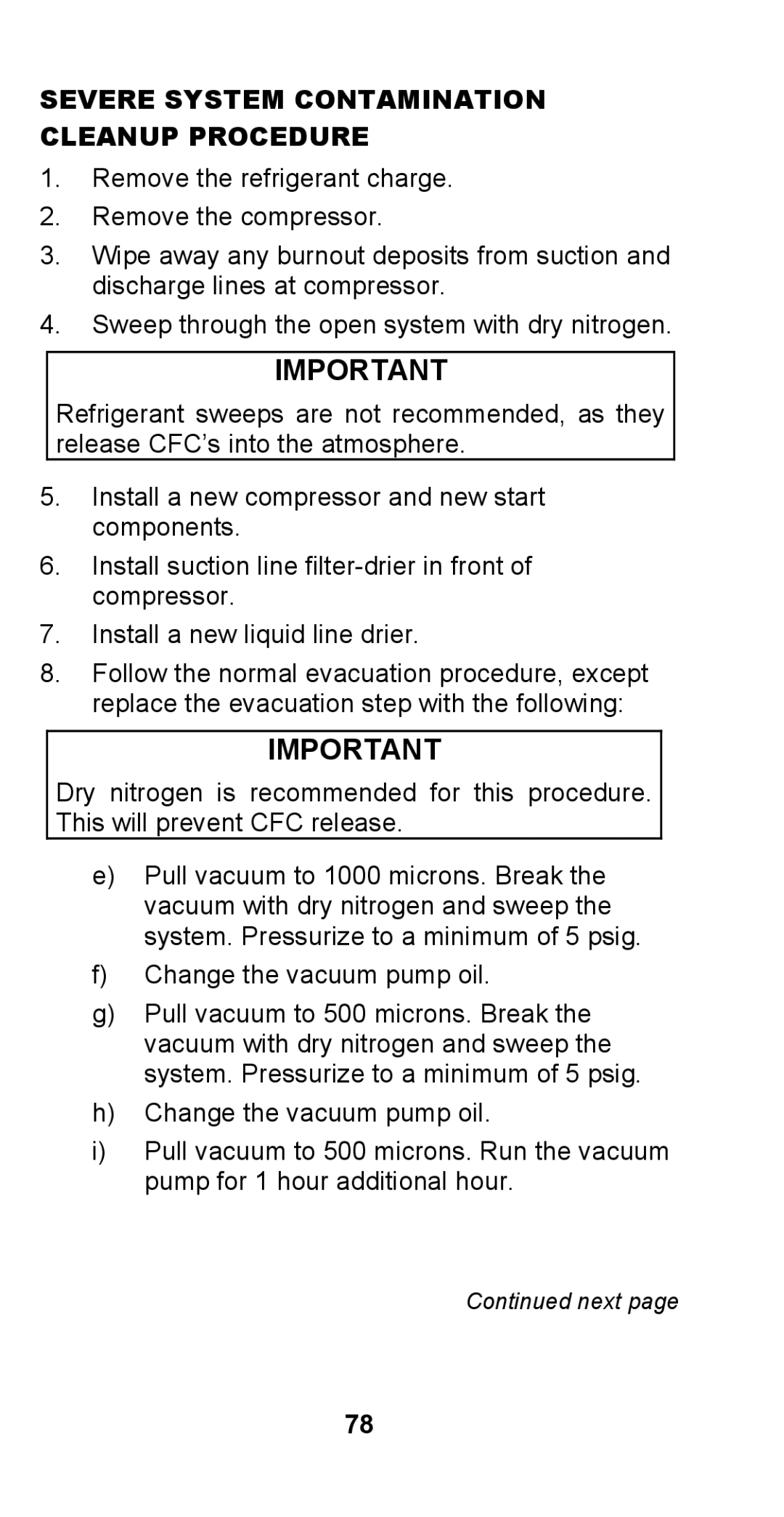 Manitowoc Ice STH003 manual Severe System Contamination Cleanup Procedure, Change the vacuum pump oil 