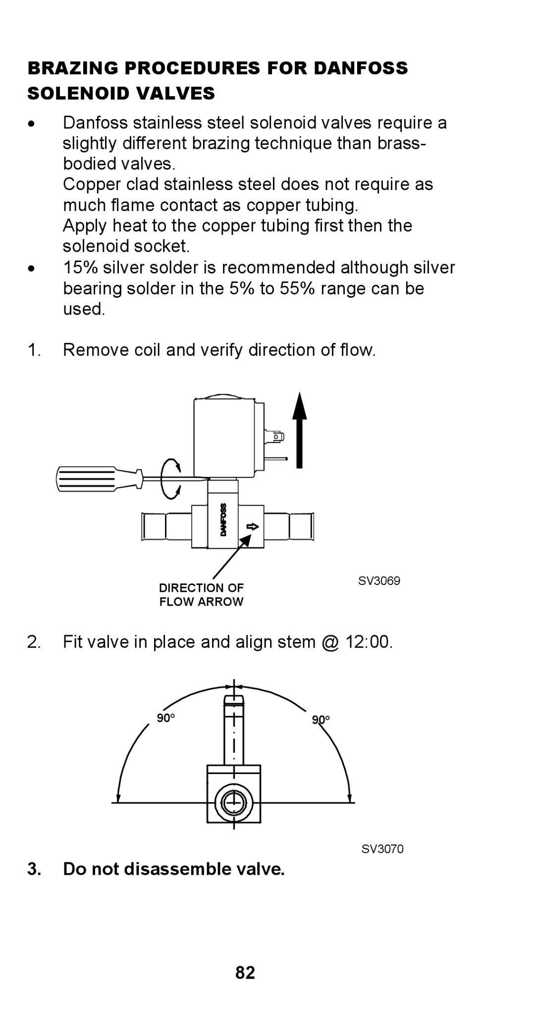 Manitowoc Ice STH003 manual Brazing Procedures for Danfoss Solenoid Valves, Do not disassemble valve 