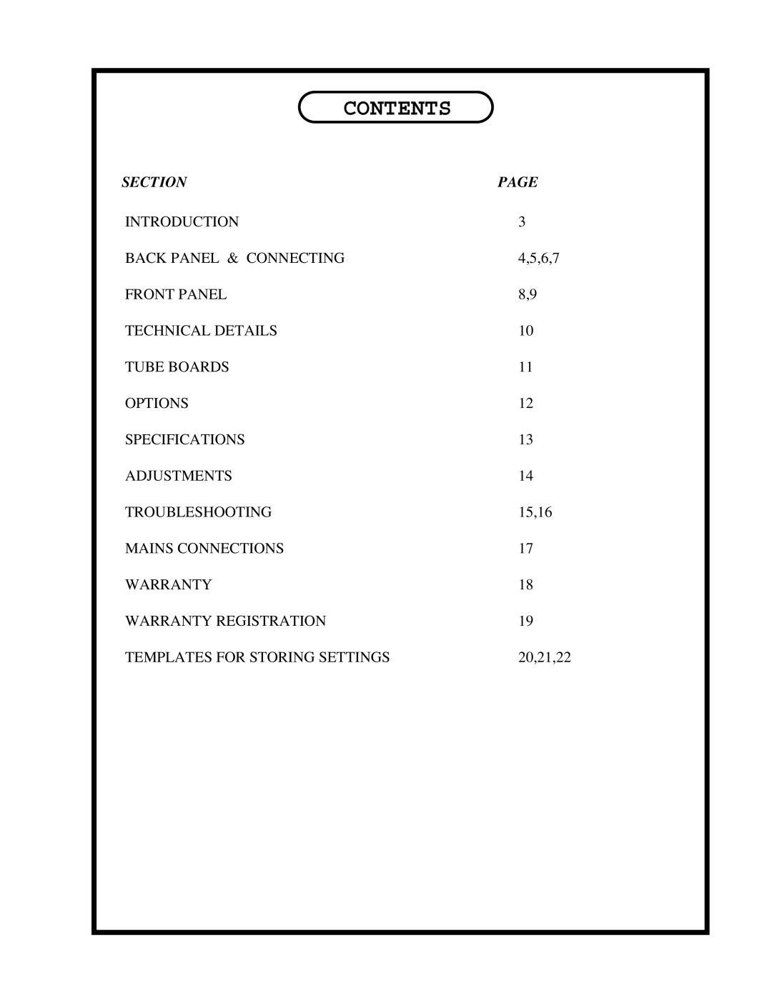 Manley Labs 16 X 2 Tube Mixer owner manual Contents 