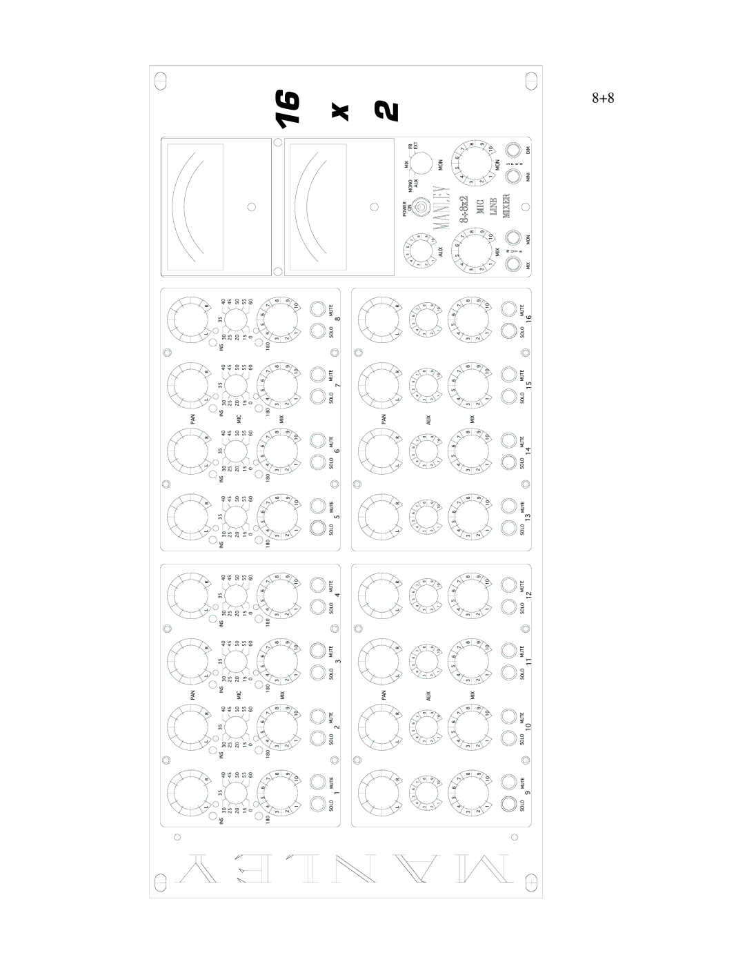 Manley Labs 16 X 2 Tube Mixer owner manual +8x2 