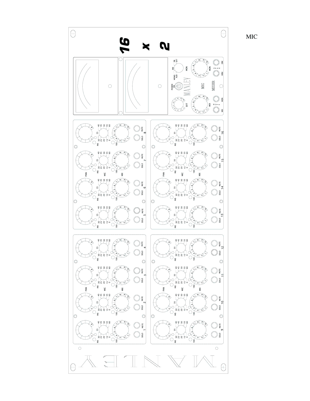 Manley Labs 16 X 2 Tube Mixer owner manual Mic 