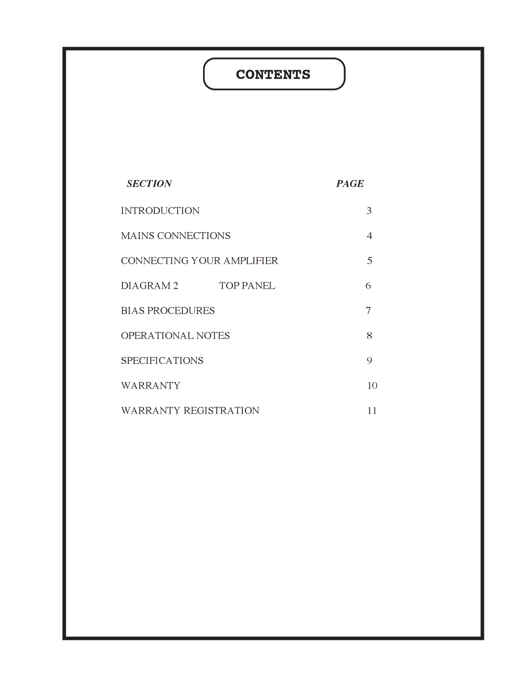 Manley Labs 300B owner manual Contents 