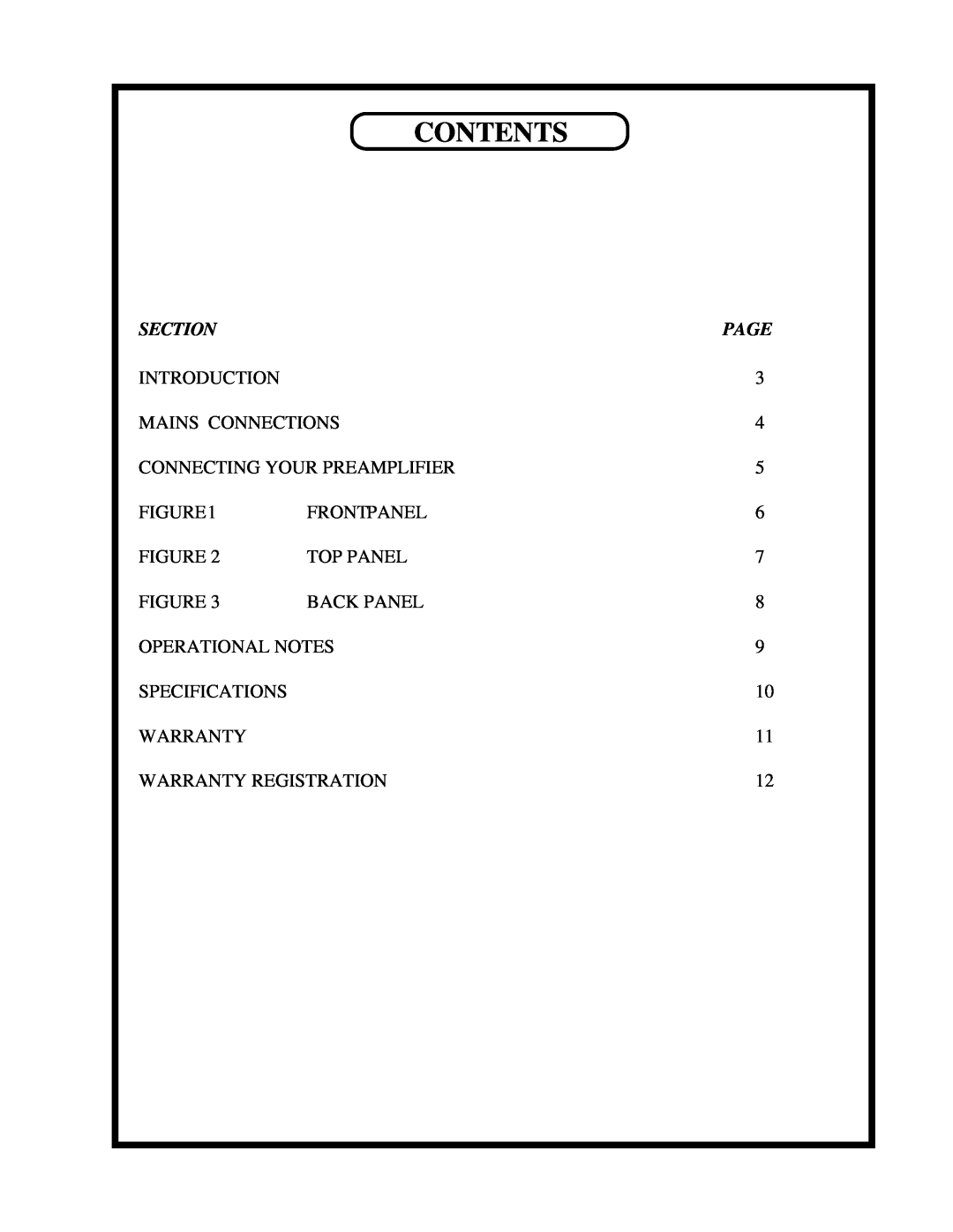 Manley Labs 300B owner manual Contents, Section, Page 