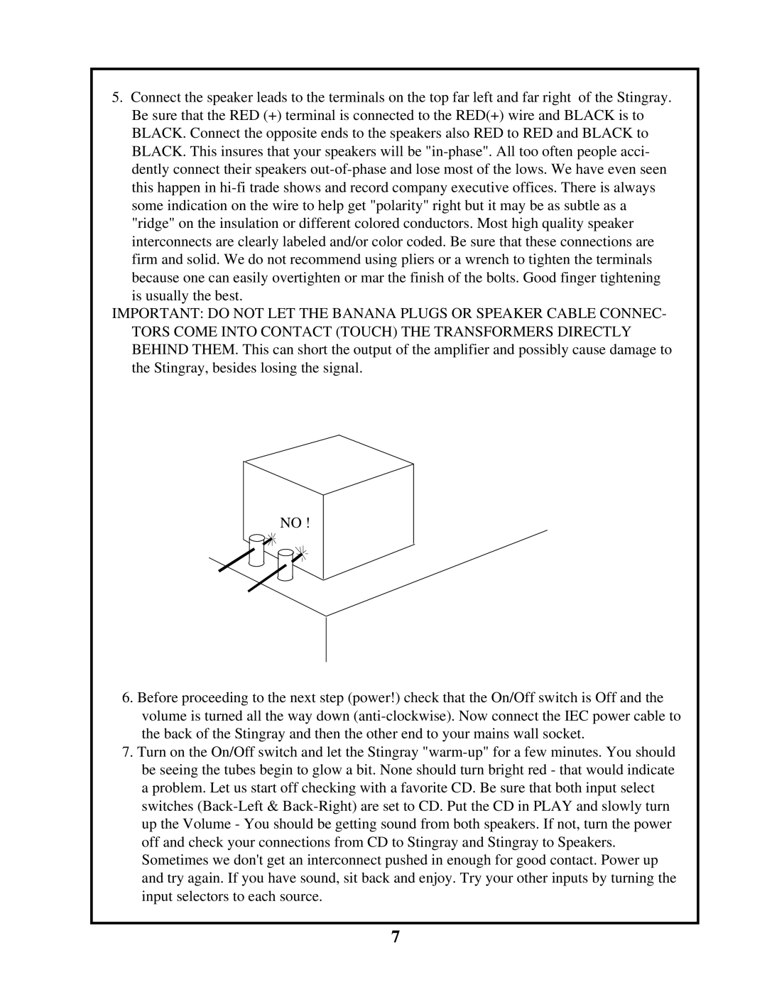 Manley Labs INTEGRATED AMPLIFIER owner manual 