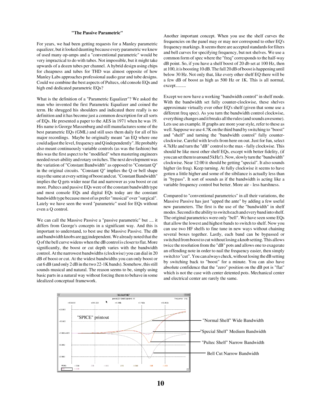 Manley Labs Manley Massive Passive Stereo Tube Equalizer owner manual Passive Parametric 