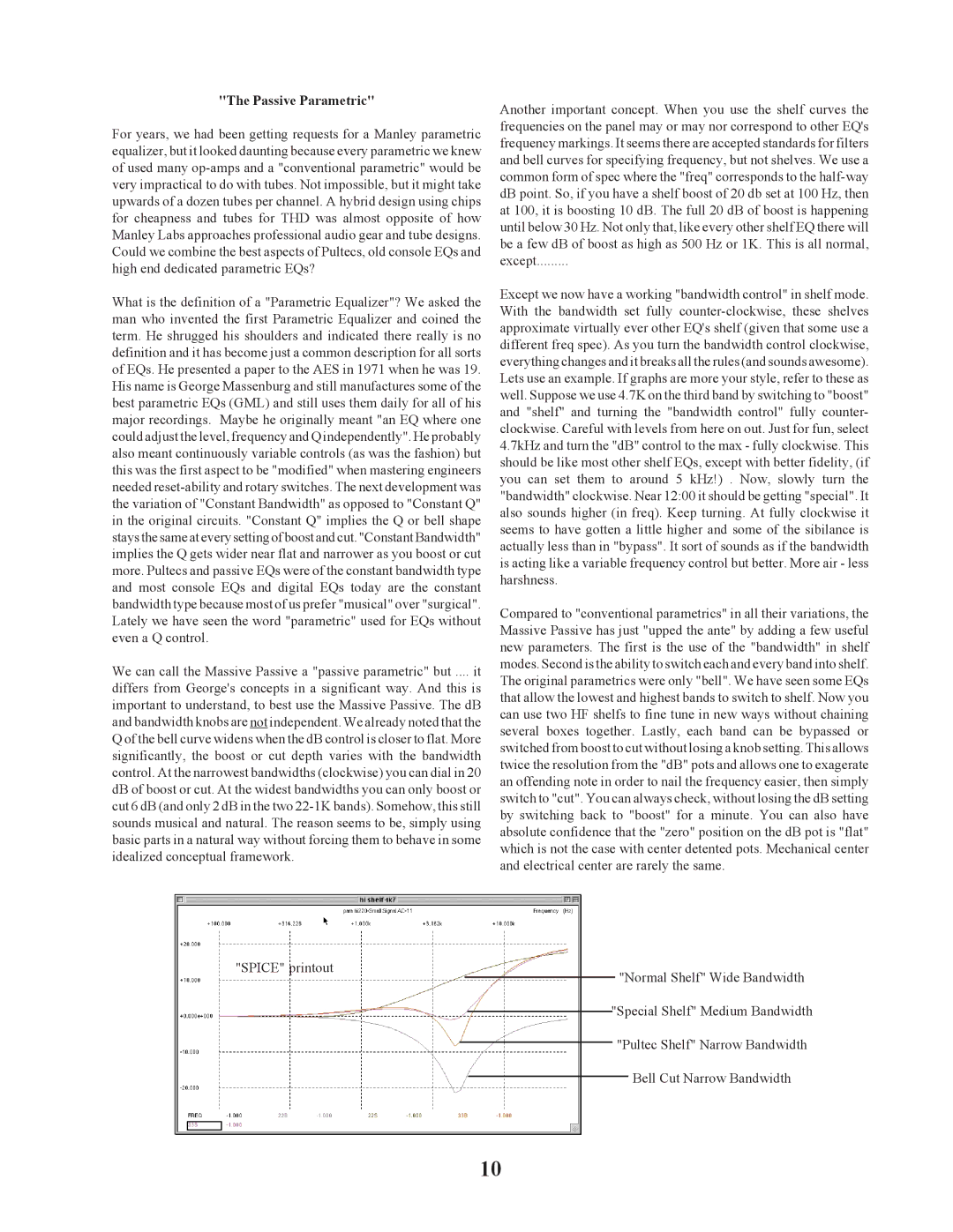 Manley Labs STEREO EQ owner manual Passive Parametric 