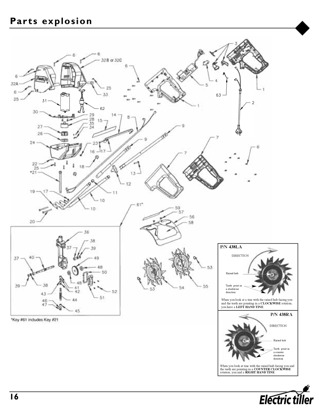 Mantis 7252 owner manual Parts explosion, 438LA 