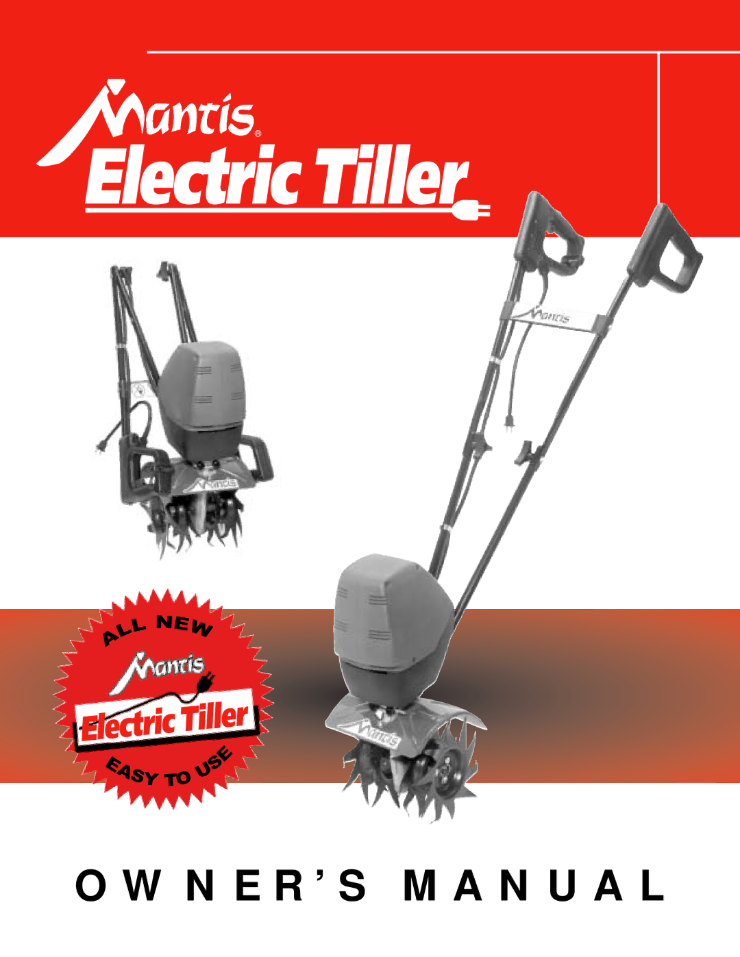 Mantis ElectricTiller owner manual Electric Tiller 