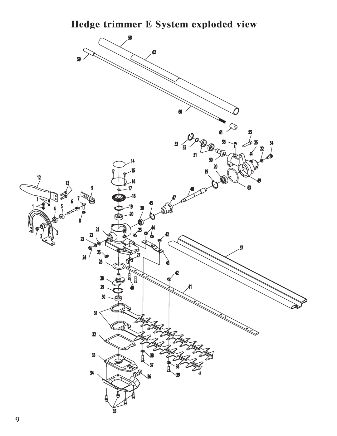 Mantis Hedge Trimmer E System owner manual Hedge trimmer E System exploded view, 1847, 4041 