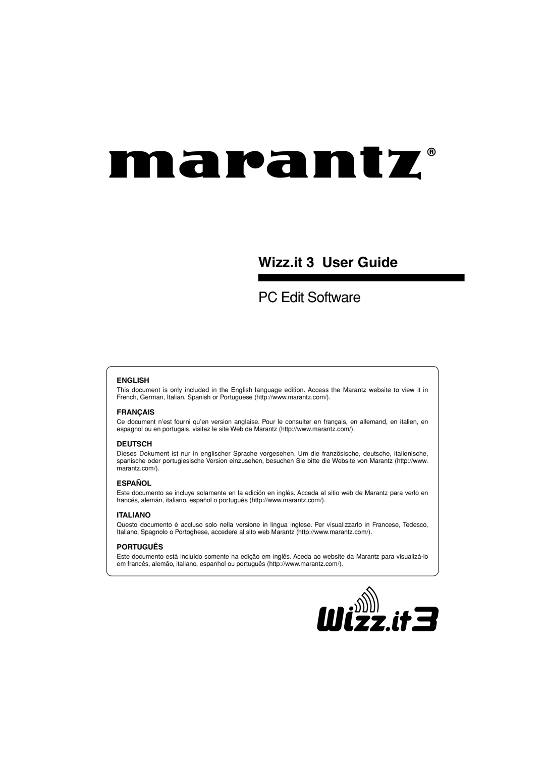 Marantz manual Wizz.it 3 User Guide 