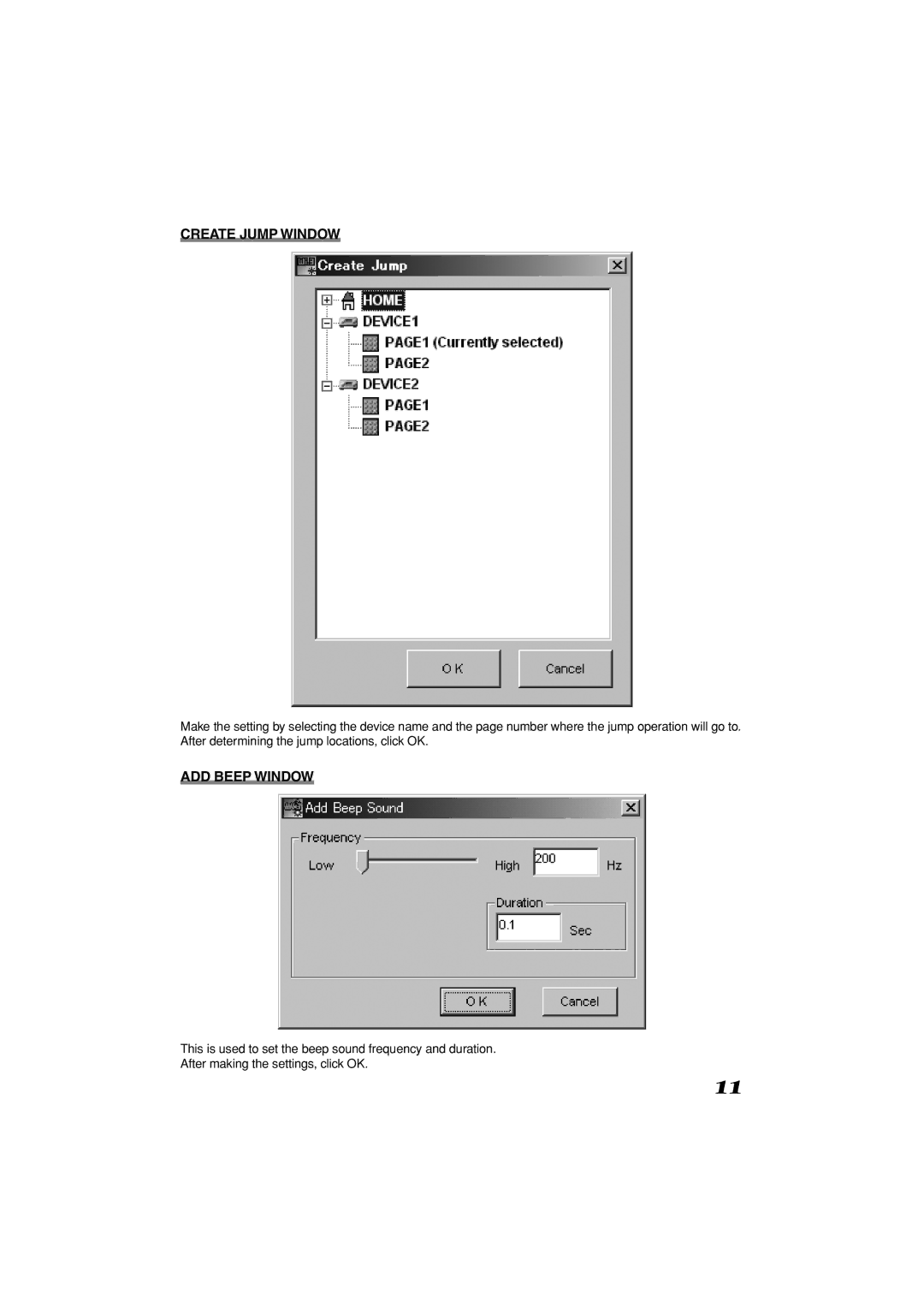 Marantz 3 manual Create Jump Window, ADD Beep Window 