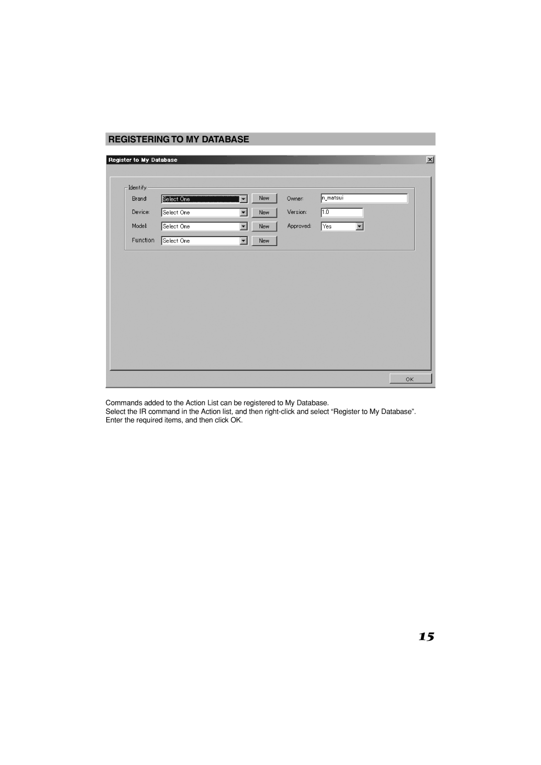 Marantz 3 manual Registering to MY Database 