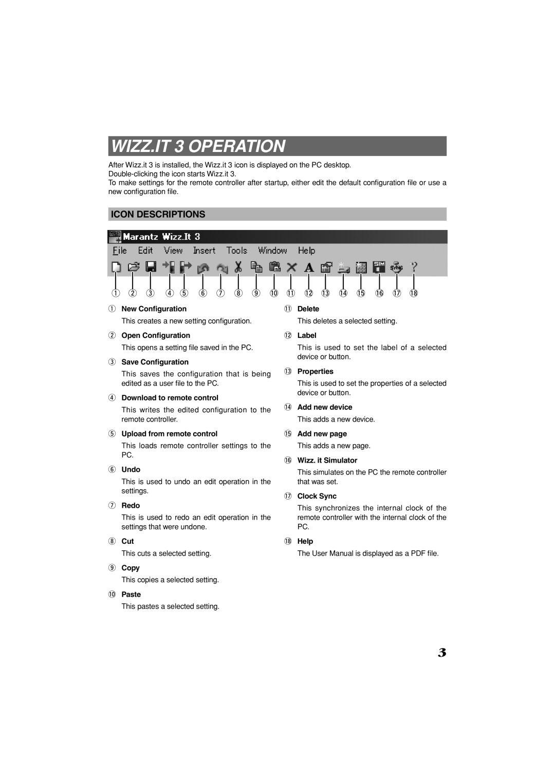 Marantz 3 manual Icon Descriptions 