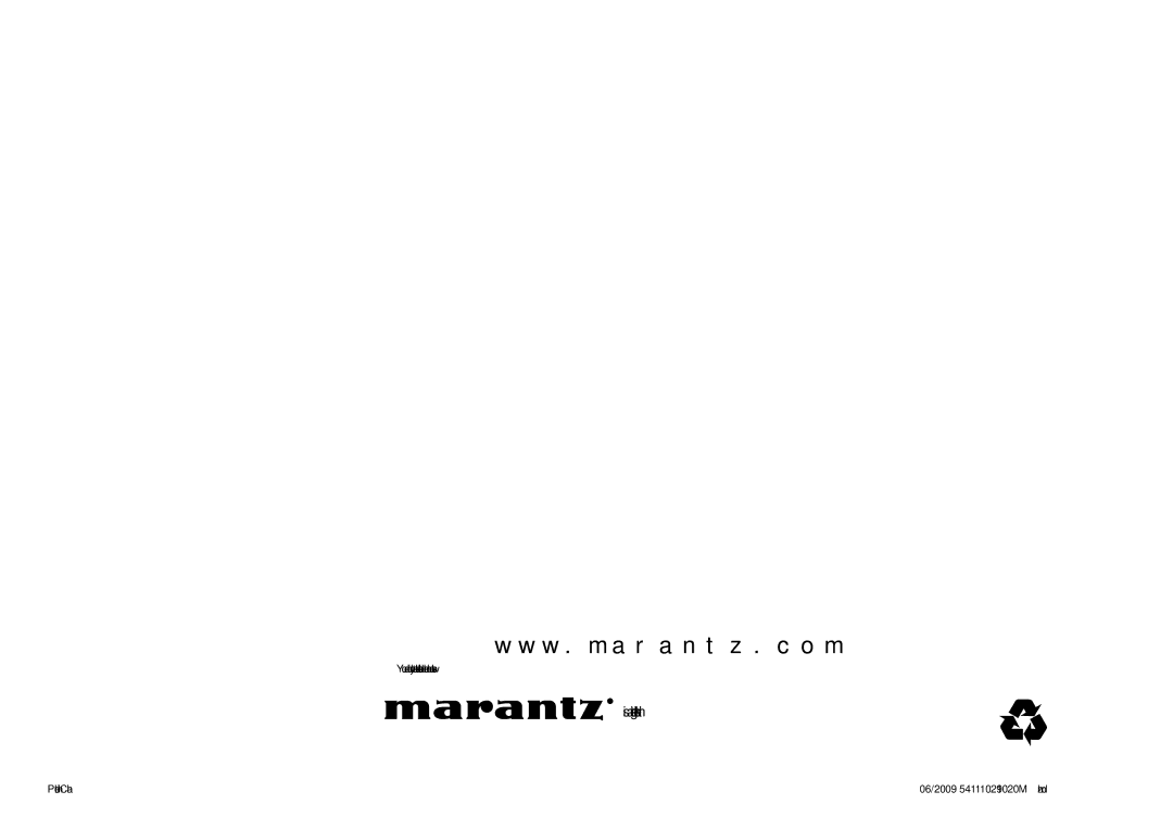 Marantz 541110291020M, NR1501 manual Is a registered trademark 