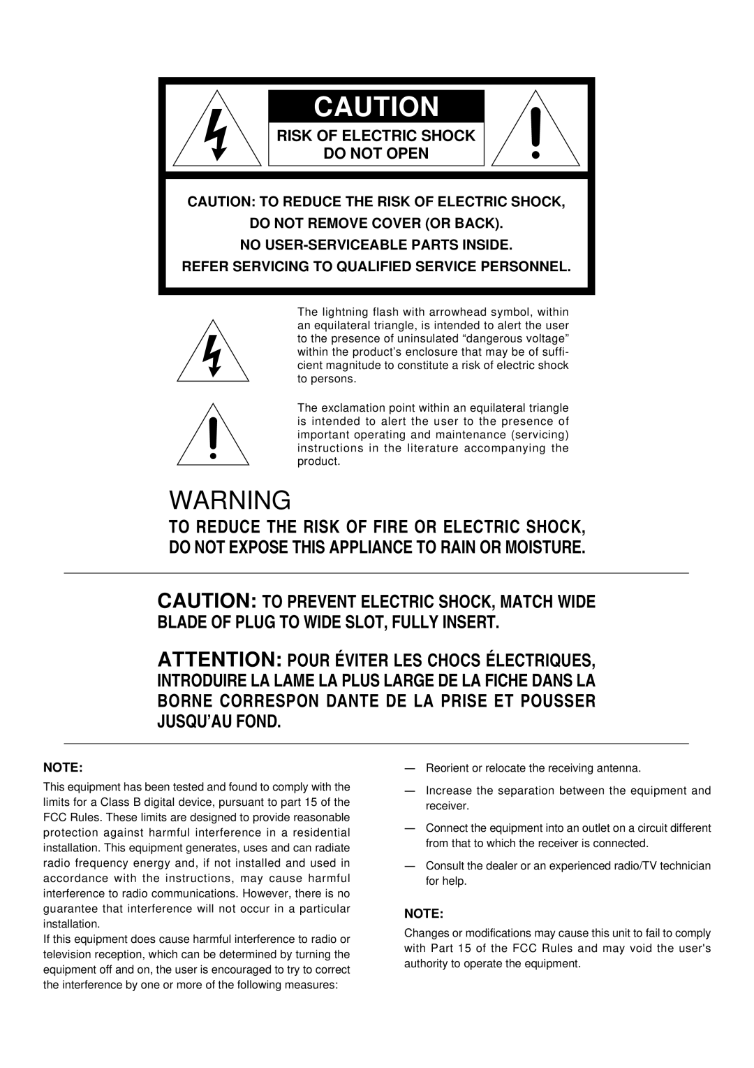 Marantz 6000 manual Risk of Electric Shock Do not Open 