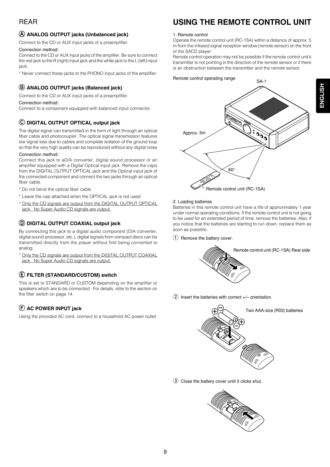 Marantz 6264, 6265, 6274, 6263, 6266 technical specifications Using the Remote Control Unit 