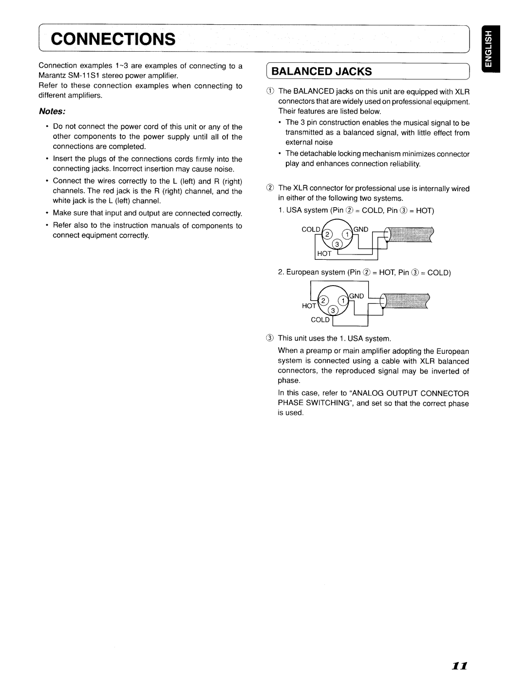 Marantz SC-11S1, 642SC11S1 manual ~Balancedjac=K.S= ~ 