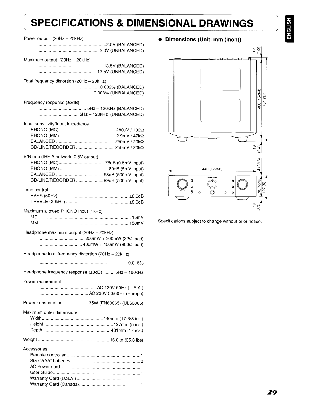 Marantz SC-11S1, 642SC11S1 manual Phono MC 