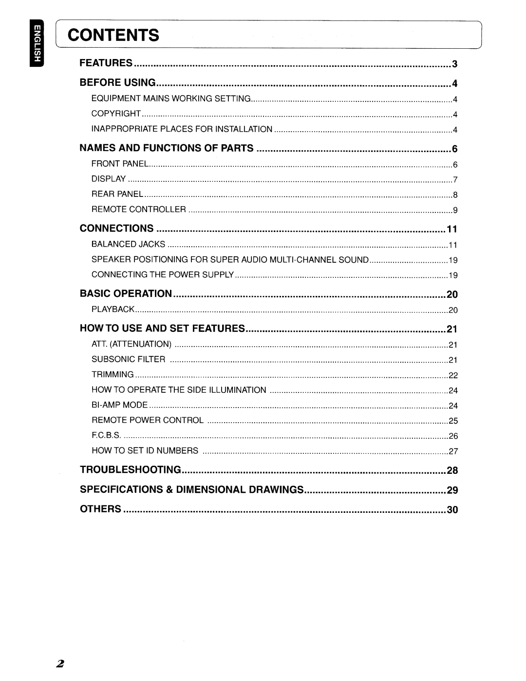 Marantz 642SC11S1, SC-11S1 manual ~Contents----------~ 