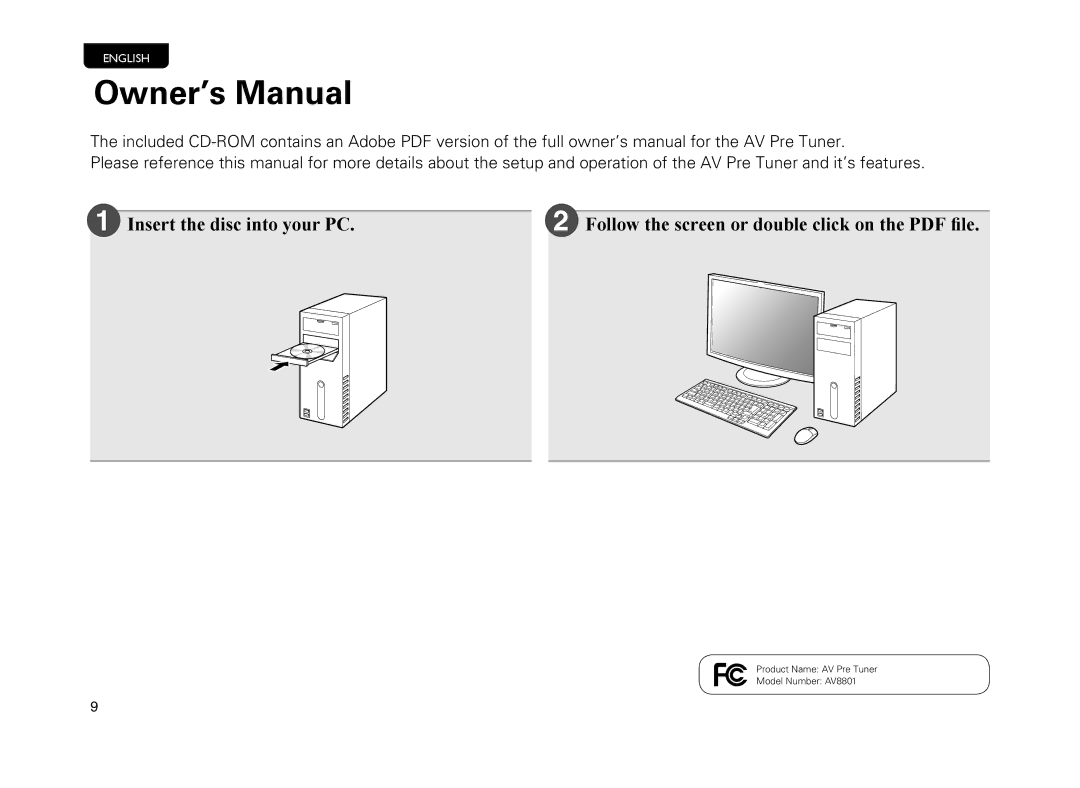 Marantz AV8801 manual Insert the disc into your PC 