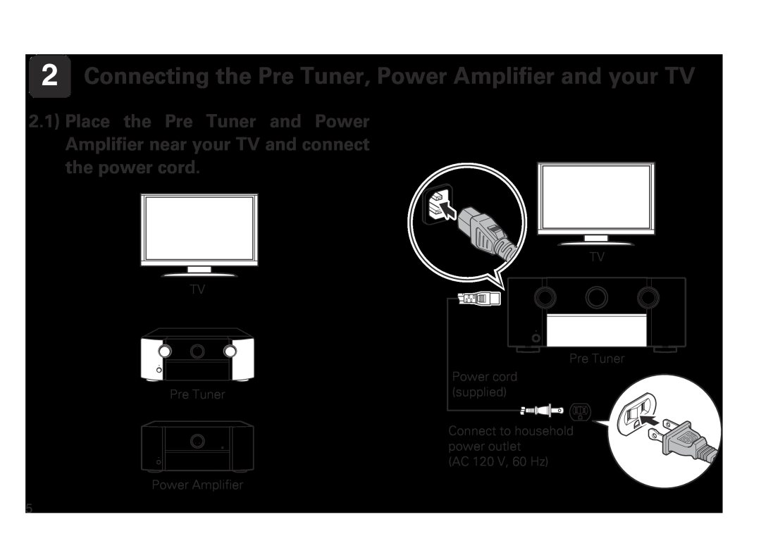 Marantz AV8802 quick start TV Pre Tuner Power Amplifier, TV Pre Tuner Power cord supplied 