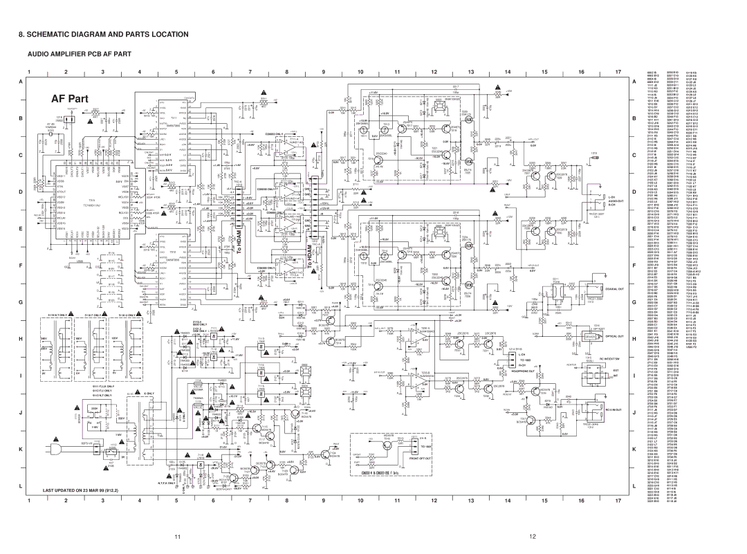 Marantz CD6000SE service manual Schematic Diagram and Parts Location, Audio Amplifier PCB AF Part 