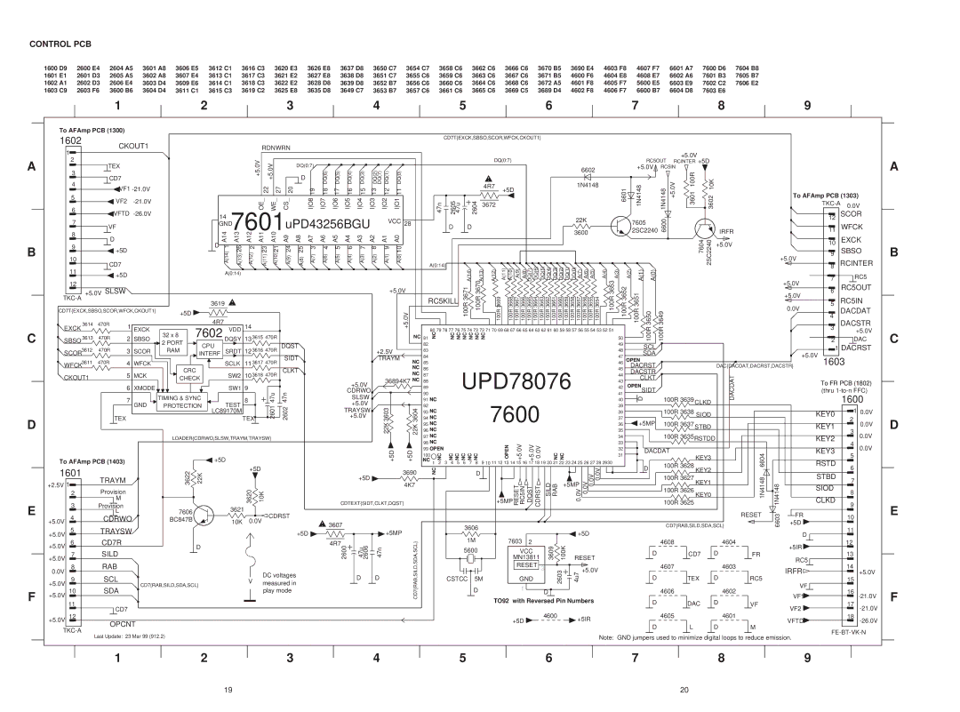 Marantz CD6000SE service manual 1602, Control PCB 