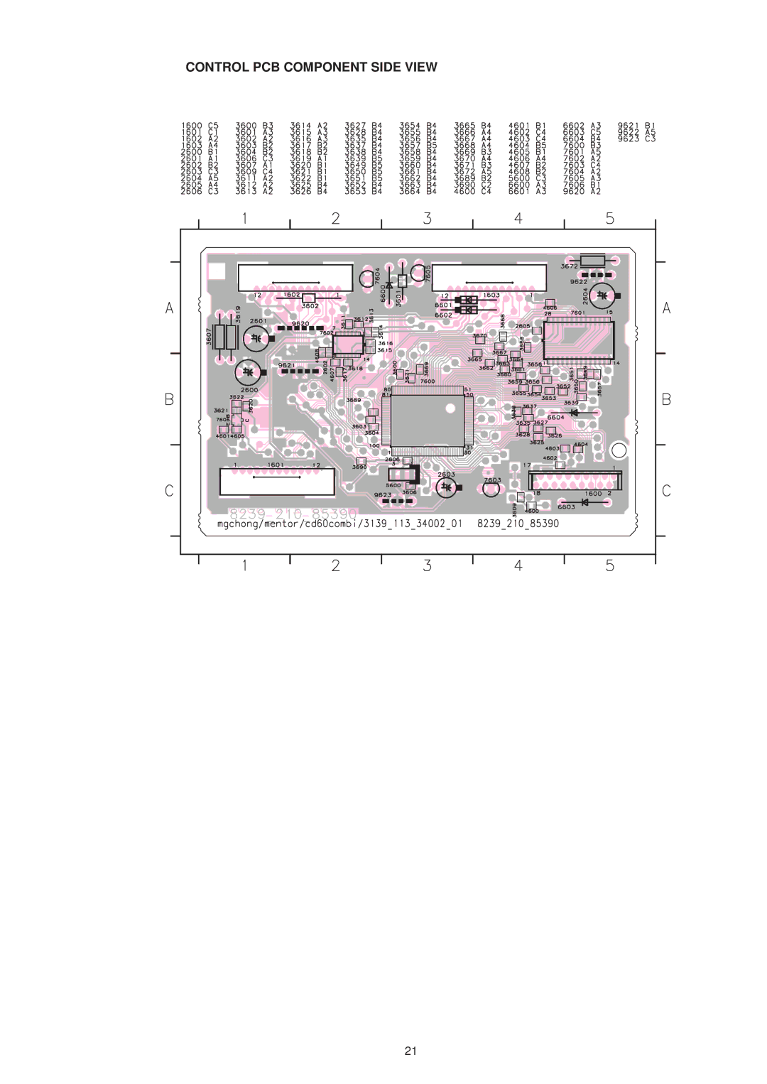 Marantz CD6000SE service manual Control PCB Component Side View 